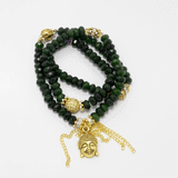 Green Jade Beaded Rondelle Wrap Bracelet