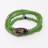 Army Green Beaded Rondelle Wrap Bracelet