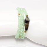 Frosted Seafoam Green Beaded Rondelle Wrap Bracelet