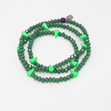 Deep Mist Green Crystal Wrap Bracelet