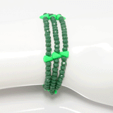 Deep Mist Green Crystal Wrap Bracelet