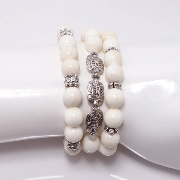 Natural Shell Beaded Bracelet Set