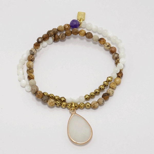 Natural Jasper Beaded Bracelet Set