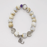 White and Cream Beaded Bracelet Set