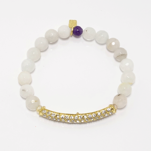 Clear White Jade Wrap Bracelet Set