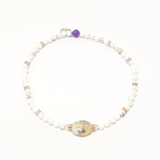 White Turquoise Gemstone Ankle Bracelet