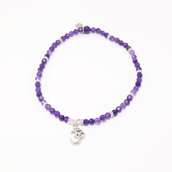 Deep Purple OM Charm Ankle Bracelet