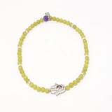 Mustard Yellow Jade Hamsa Ankle Bracelet