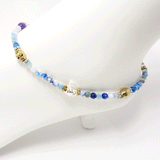 Sea Blue Agate Skull Ankle Bracelet
