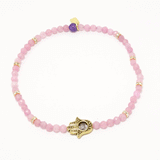 Baby Pink Jade Hamsa Ankle Bracelet