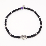 Matte Black Hamsa Ankle Bracelet