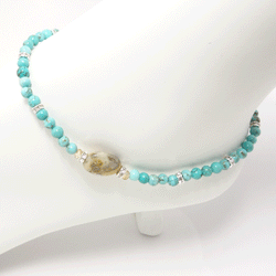 Turquoise Gemstone Ankle Bracelet