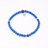 Light Royal Blue Beaded Bracelet/Silver