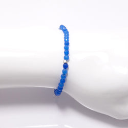 Light Royal Blue Beaded Bracelet/Silver