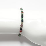 Fall Green Beaded Bracelet/Silver