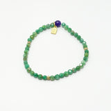 Multi Green Agate Beaded Bracelet/Gold