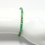 Multi Green Agate Beaded Bracelet/Gold