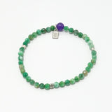 Multi Green Agate Beaded Bracelet/Silver