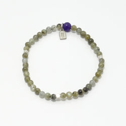Labradorite Beaded Bracelet/Silver