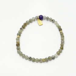 Labradorite Beaded Bracelet/Gold