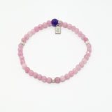 Baby Pink Agate Beaded Bracelet/Silver