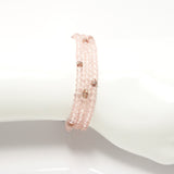 Shiny Pink Rose- Gold Crystal Triple Wrap Bracelet