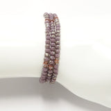 Sparkle Eggplant Rose-Gold Crystal Triple Wrap Bracelet