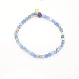 Baby Blue & White/Gold Beaded Bracelet