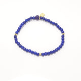 Royal Blue/Gold Beaded Bracelet