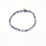 Denim/Gold Beaded Bracelet