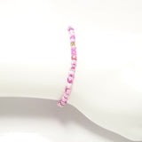Baby Pink & White/Gold Beaded Bracelet
