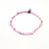 Baby Pink & White/Silver Beaded Bracelet