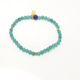 Teal/Gold Beaded Bracelet