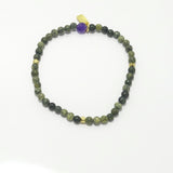 Green Camouflage/Gold Beaded Bracelet