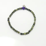 Green Camouflage/Silver Beaded Bracelet