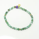 Green & White/Gold Beaded Bracelet