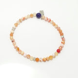 Carol & White/Silver Beaded Bracelet