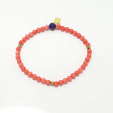 Coral/Gold Beaded Bracelet