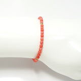 Coral/Gold Beaded Bracelet