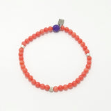 Coral/Silver Beaded Bracelet