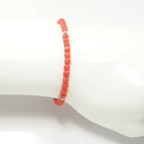 Coral/Silver Beaded Bracelet