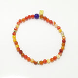 Bright Orange & White/Gold Beaded Bracelet