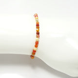 Bright Orange & White/Gold Beaded Bracelet