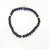 Black Lava/Gold Beaded Bracelet