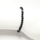 Black Lava/Gold Beaded Bracelet