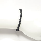 Black Lava/Silver Beaded Bracelet