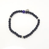 Black Lava/Silver Beaded Bracelet