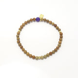 Brown Wood/Gold Beaded Bracelet