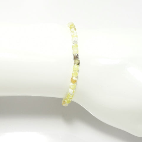 Yellow & White/Silver Beaded Bracelet