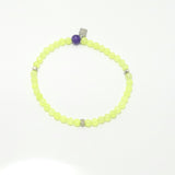 Neon Yellow/Silver Beaded Bracelet